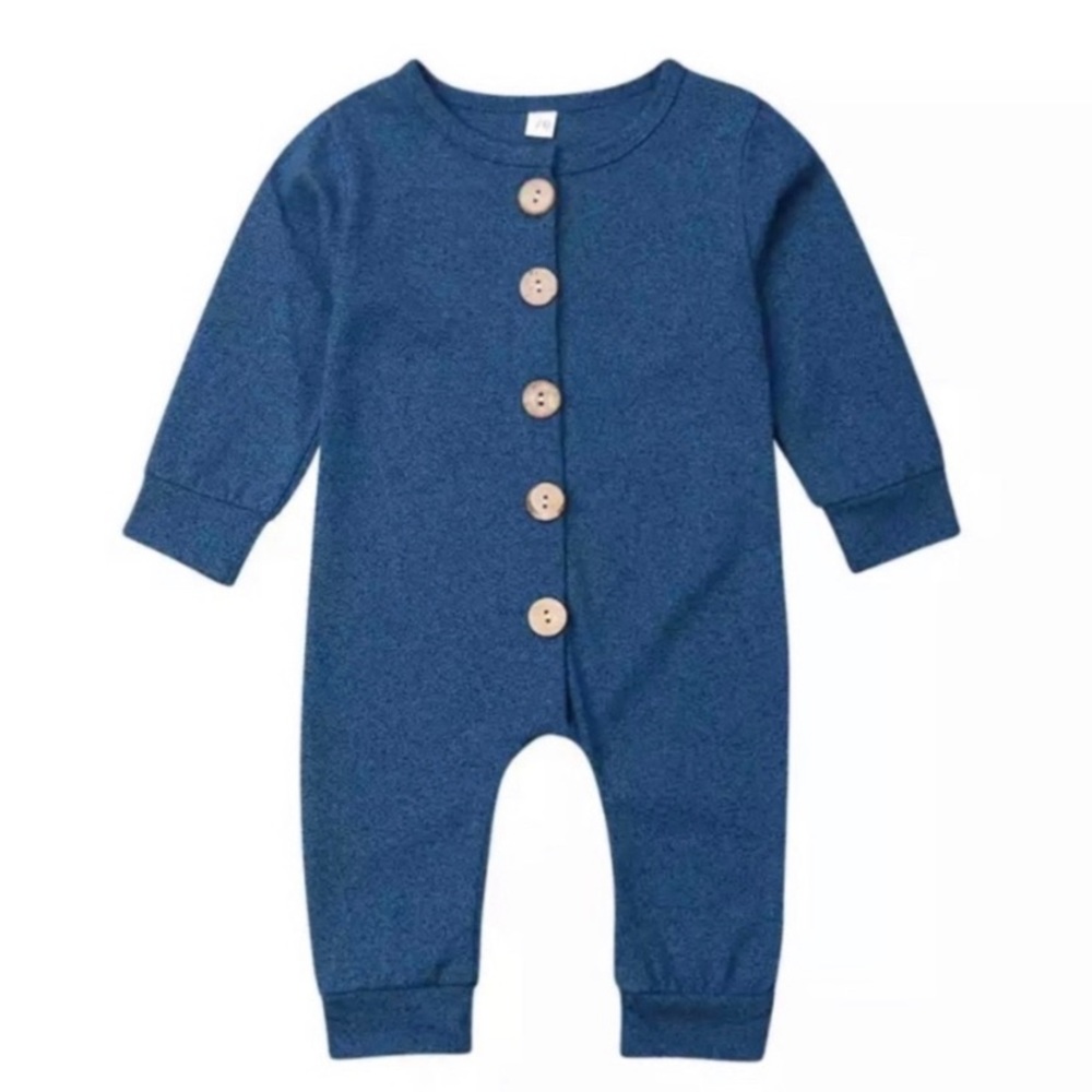 Cute Blue Long Sleeve Jumpsuit/Bodysuit/Romper